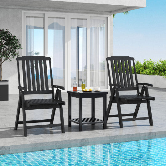 Foldable Patio Chair All-Weather HDPE Outdoor Dining Chair with Armrest-Gray