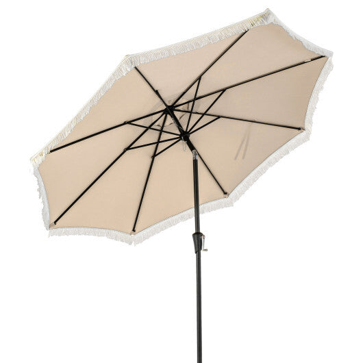 9 FT Patio Umbrella with Sun-Protective Canopy for Patio Garden Pool-Navy