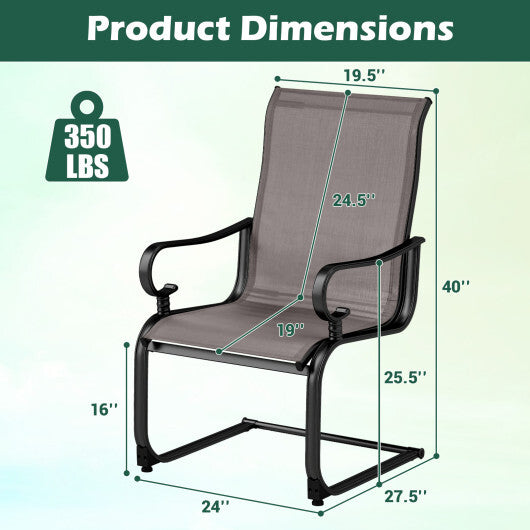 Set of 2 Patio Chairs with Quick-drying and Breathable Fabric for Backyard-Brown
