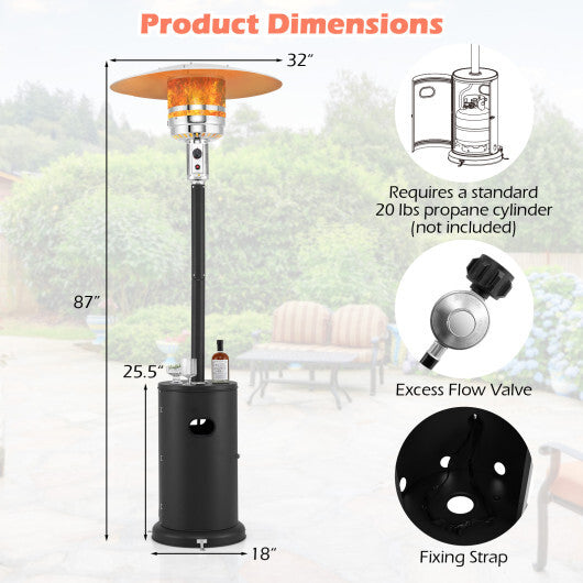50000 BTU Propane Patio Heater with Round Table Design-Brown