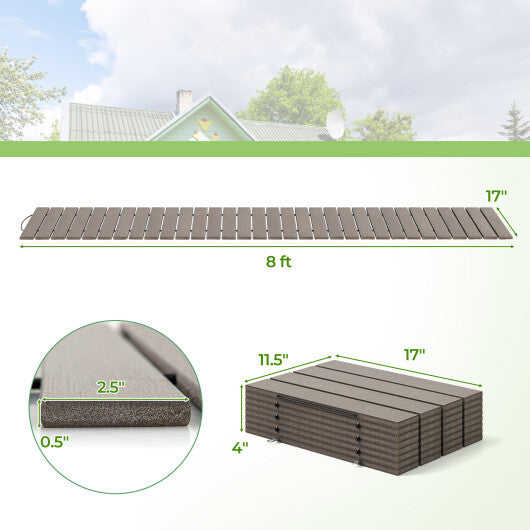 8 Ft Outdoor Garden Pathway Patio Roll Out Straight Walkways with Metal Wire Connection-M