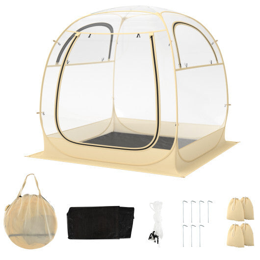 Instant Pop up Sports Tent with Carrying Bag and Floor Mat for 1-2/5-6 People-M