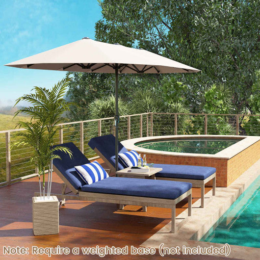 13 FT Large Patio Umbrella Outdoor Double-Sided Table Market Umbrella with Crank Handle-Coffee
