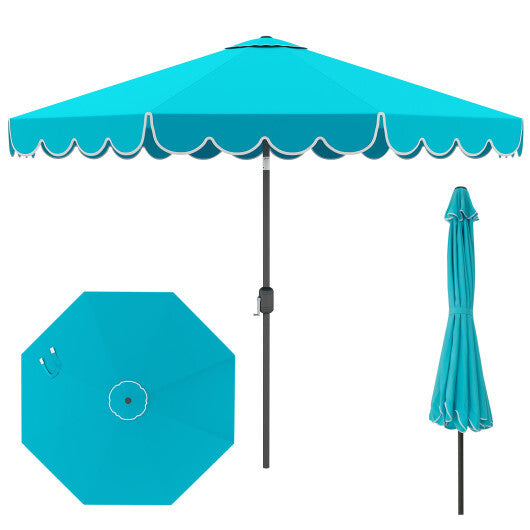 10 Feet Patio Umbrella Outdoor Market Umbrella with Crank Tilt Adjustment-Brown