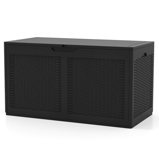 100 Gallon Resin Deck Box Outdoor Waterproof Storage Bench-Brown