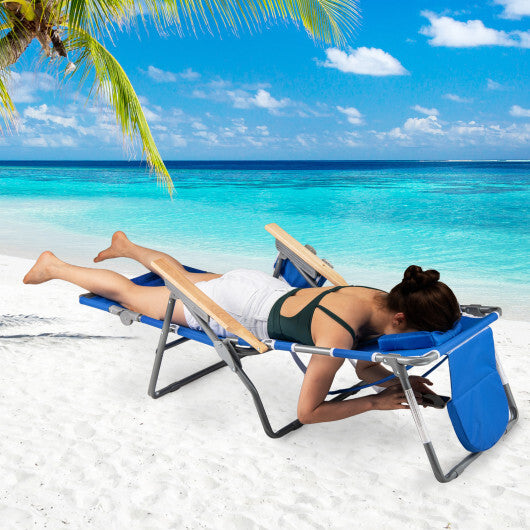 3-IN-1 Foldable Beach Chair with Footrest and Adjustable Backrest-Pink