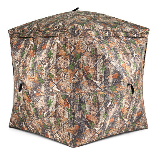 270 See Through Hunting Blind Tent with Silent Magnetic Door - Color: Camouflage