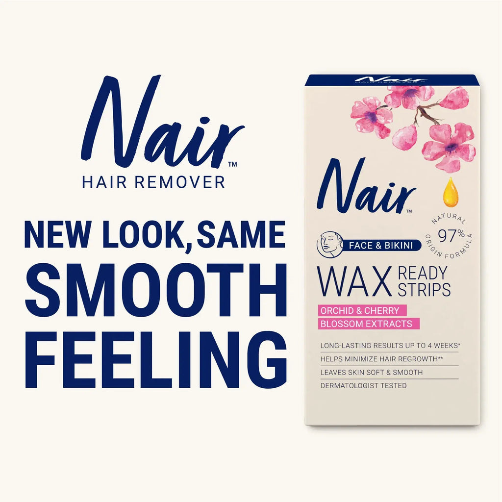 Nair Hair Remover Wax Ready Strips - Face and Bikini Hair Removal Wax Strips