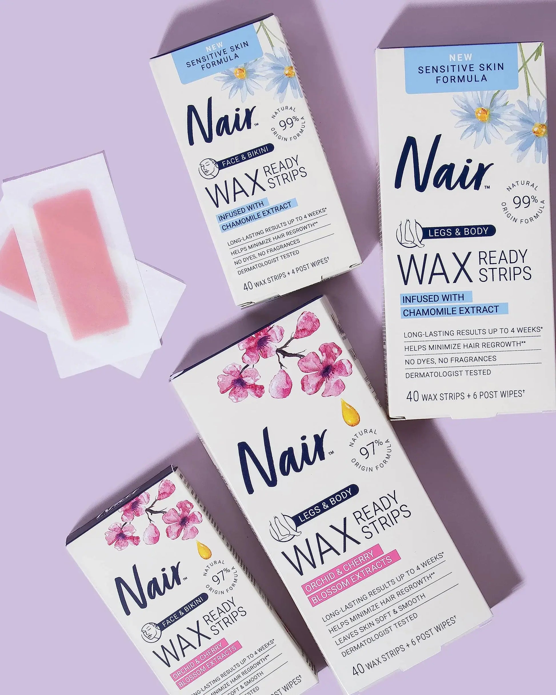 Nair Hair Remover Wax Ready Strips - Face and Bikini Hair Removal Wax Strips