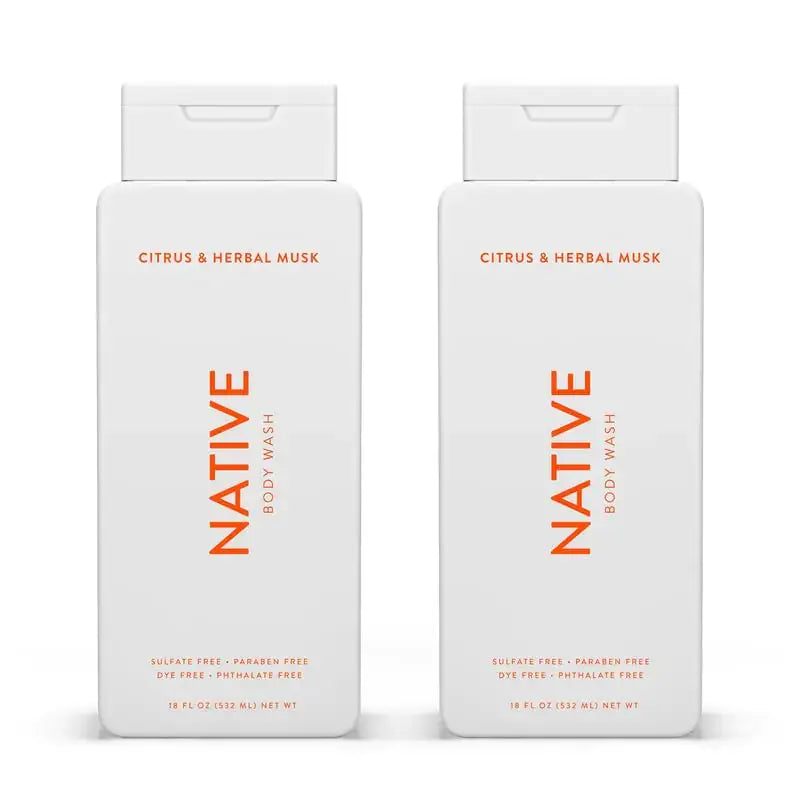 Native Body Wash, Citrus & Herbal Musk, Sulfate & Paraben Free - For Men & Women, 18 oz