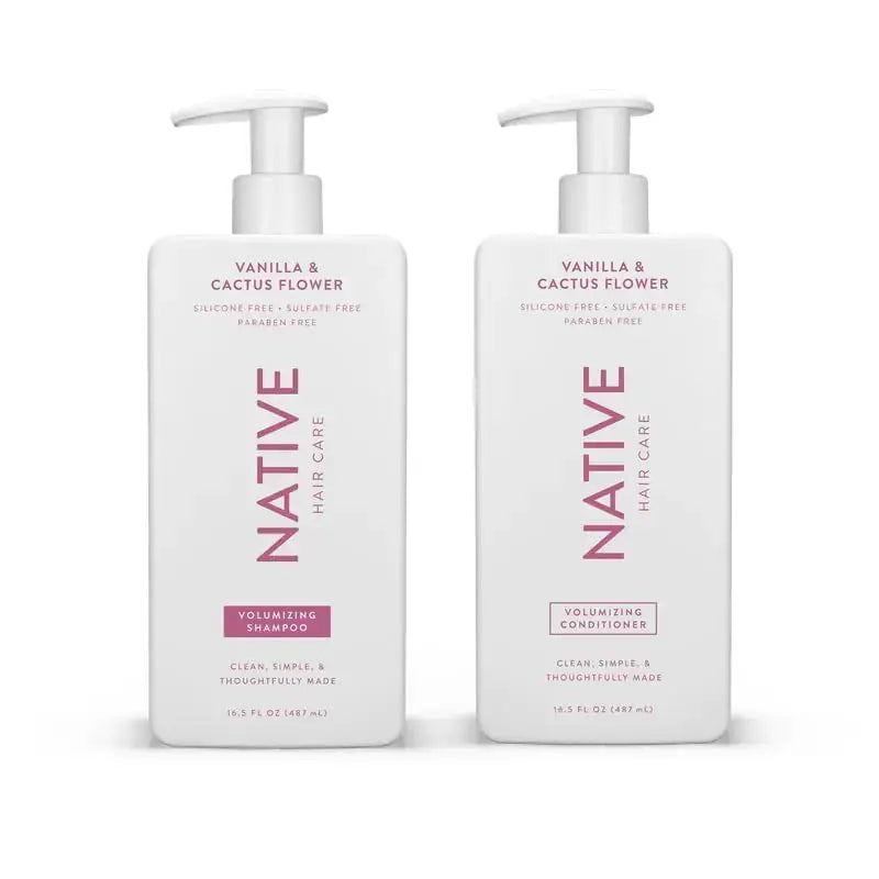 Native Vanilla & Cactus Flower Strengthening Shampoo & Conditioner Set – 16.5 fl oz