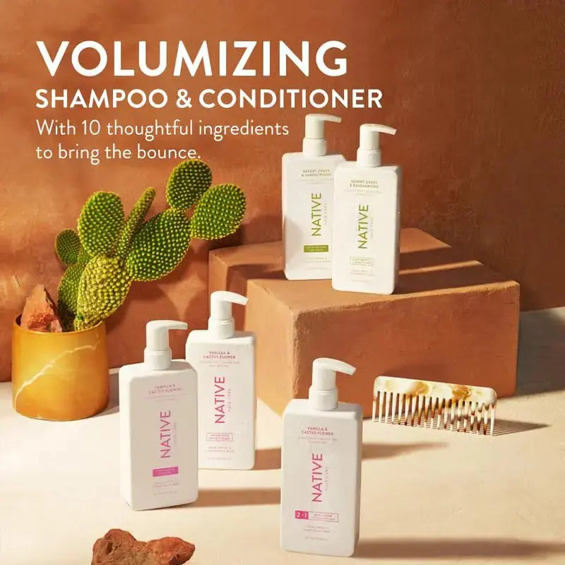 Native Vanilla & Cactus Flower Strengthening Shampoo & Conditioner Set – 16.5 fl oz