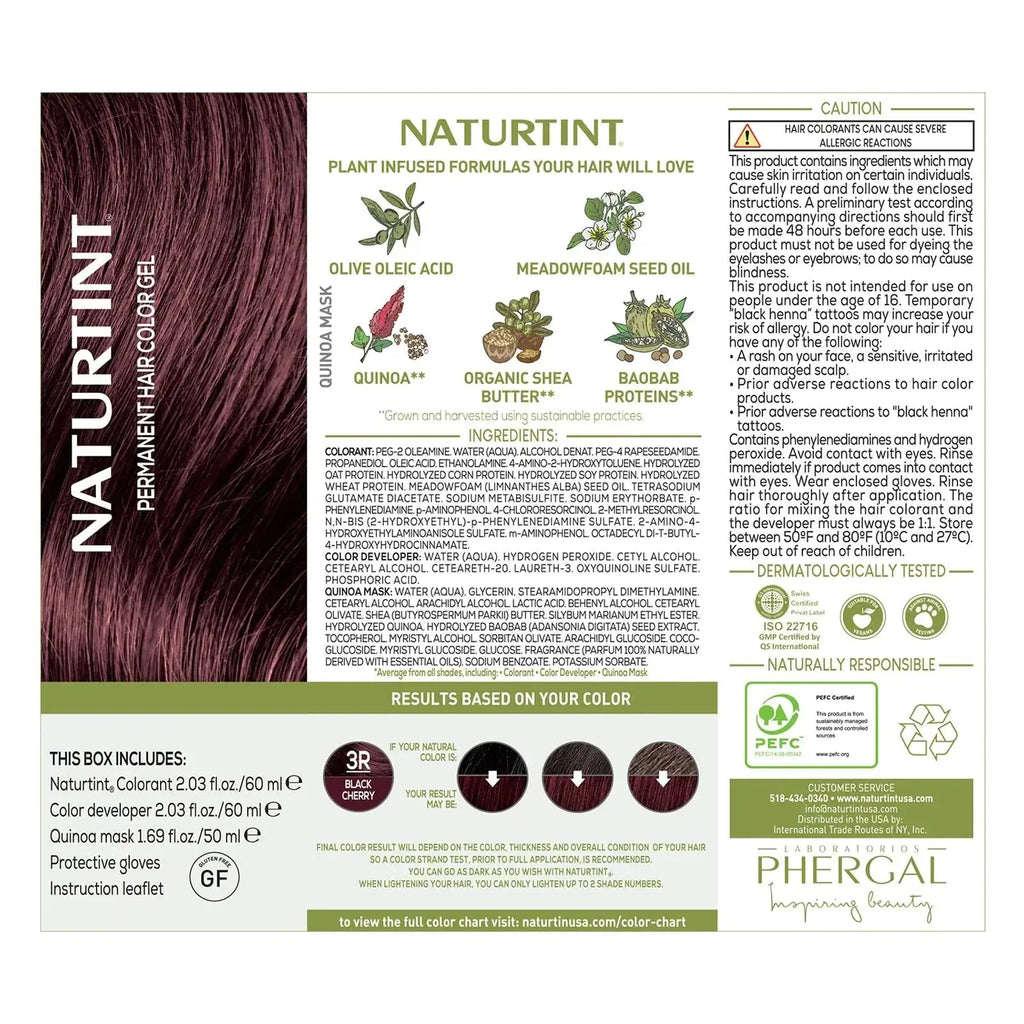 Naturtint 3R Black Cherry Permanent Hair Color - Ammonia-Free, Vegan & Cruelty-Free (Pack of 1)