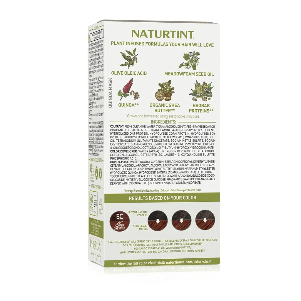 Naturtint Permanent Hair Color 5c Light Copper Chestnut (Pack of 6) - Up to 100% Gray Coverage