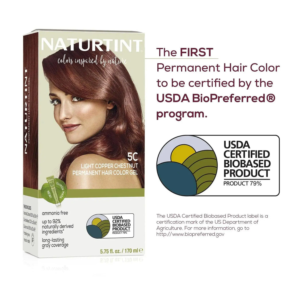 Naturtint Permanent Hair Color 5c Light Copper Chestnut (Pack of 6) - Up to 100% Gray Coverage