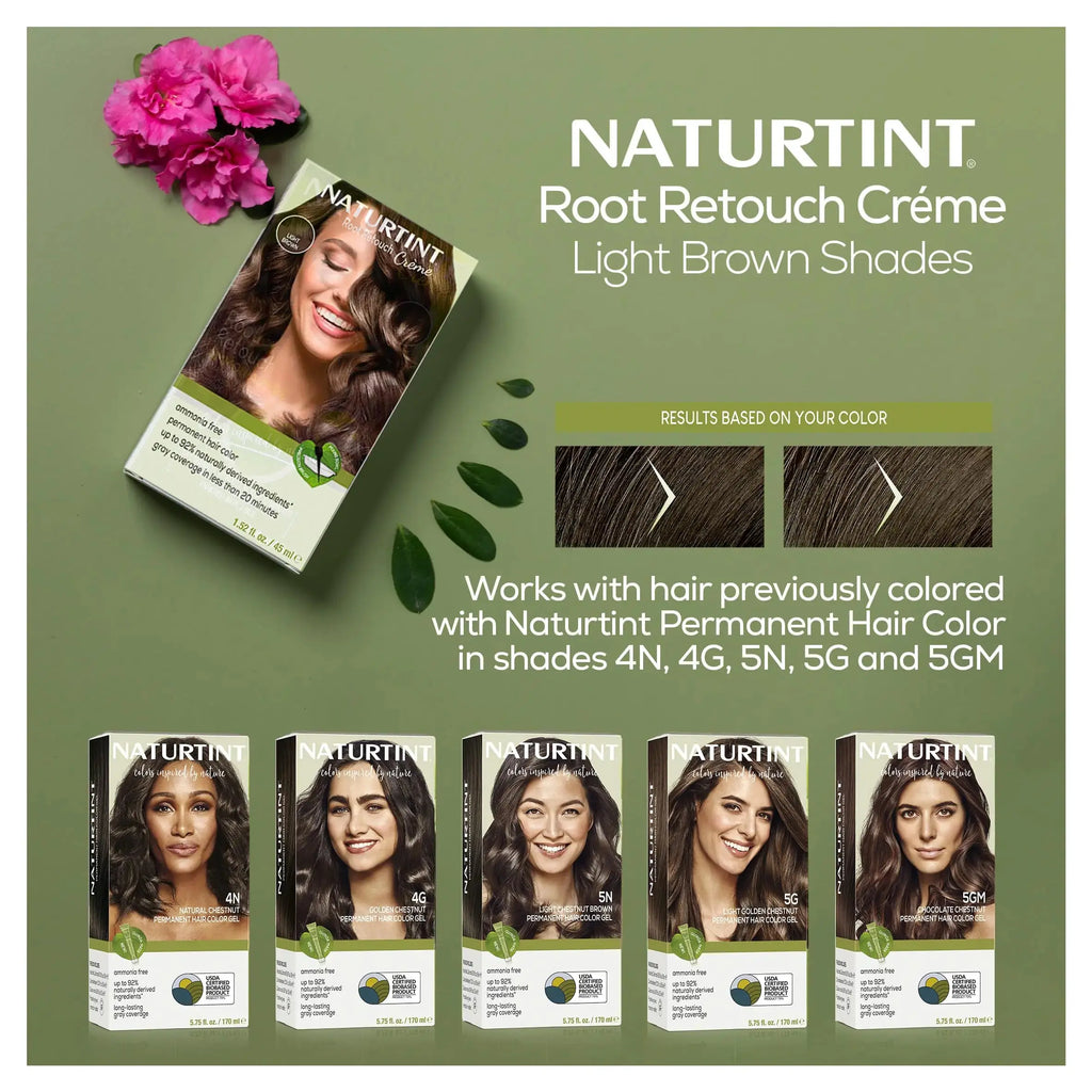 Naturtint Root Retouch Crème Permanent Light Brown Hair Color | Ammonia Free, No Artificial Scent