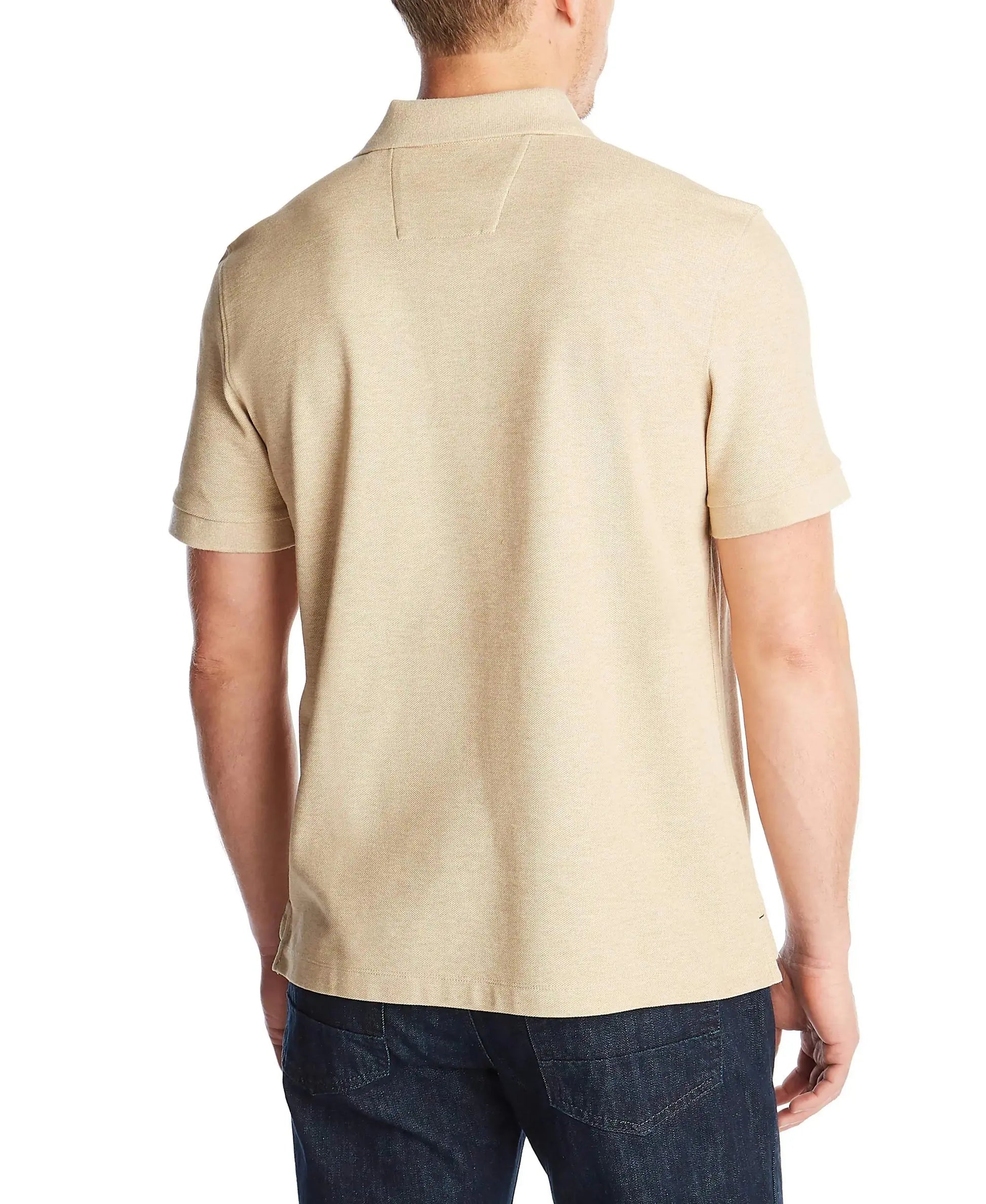 Nautica Men's Solid Deck Shirt Large Coastal Camel Heather