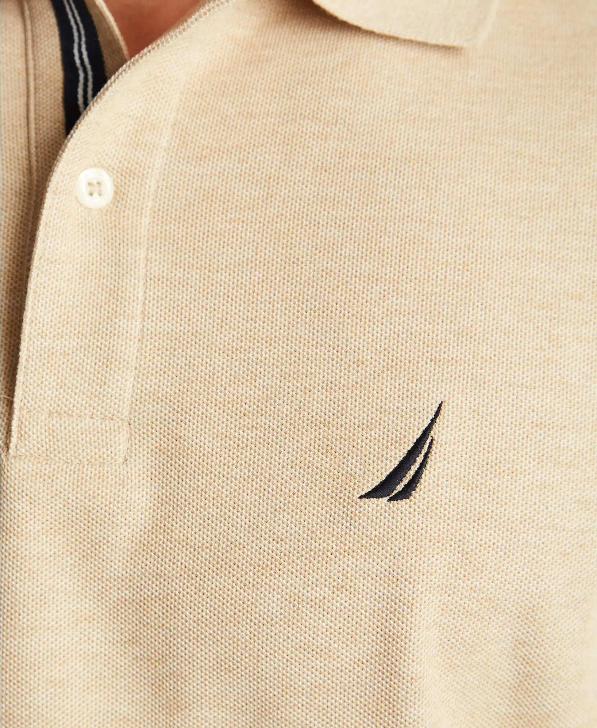 Nautica Men's Solid Deck Shirt Large Coastal Camel Heather