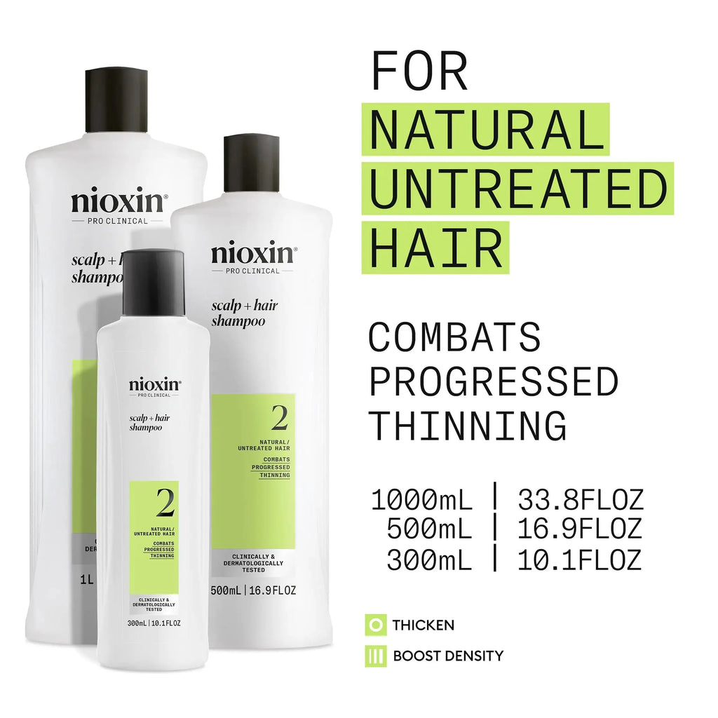 Nioxin System 2 Scalp Cleansing Shampoo with Peppermint Oil – For Dry & Sensitive Natural Hair