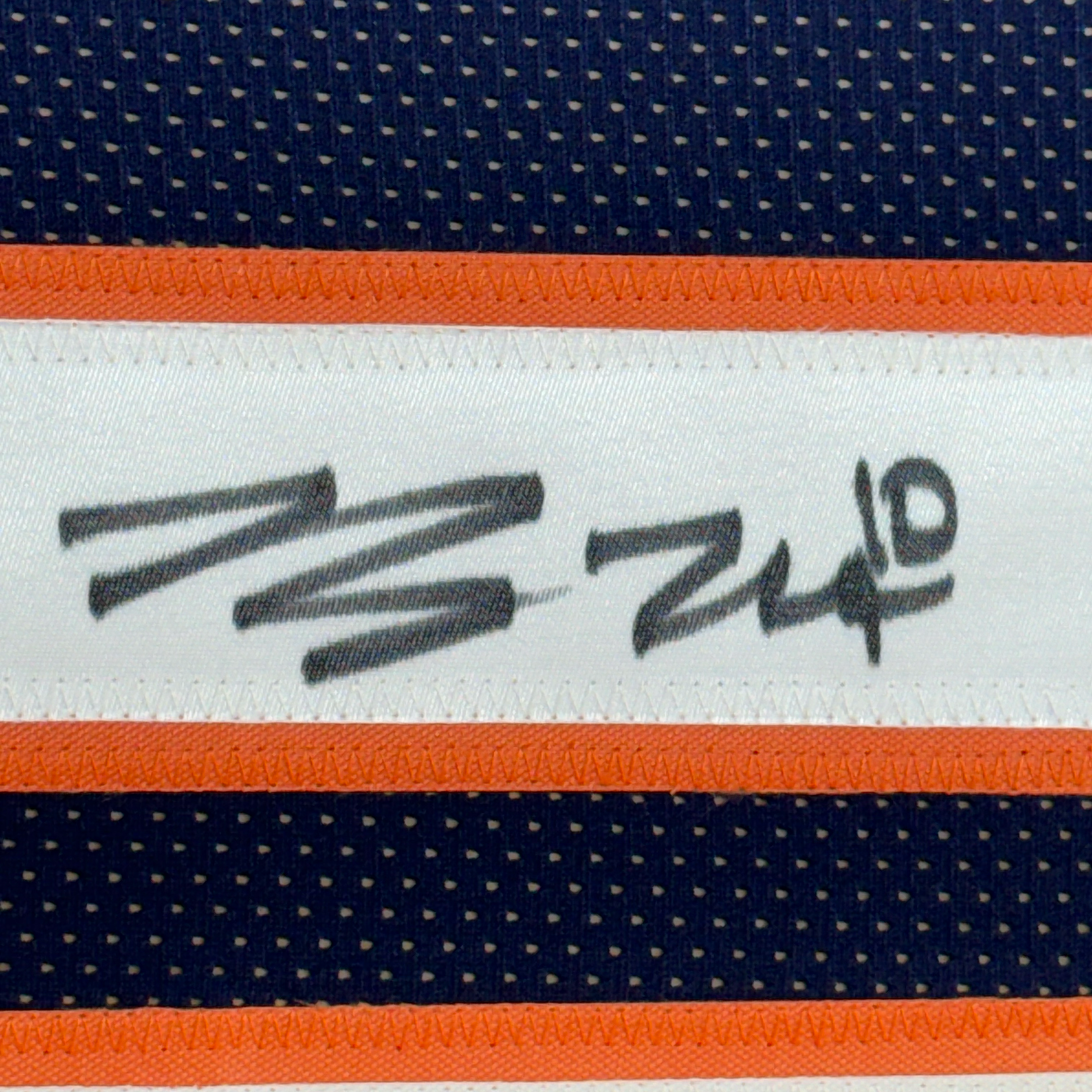 Framed Autographed/Signed Bo Nix 35x39 Denver Blue Football Jersey Beckett BAS COA