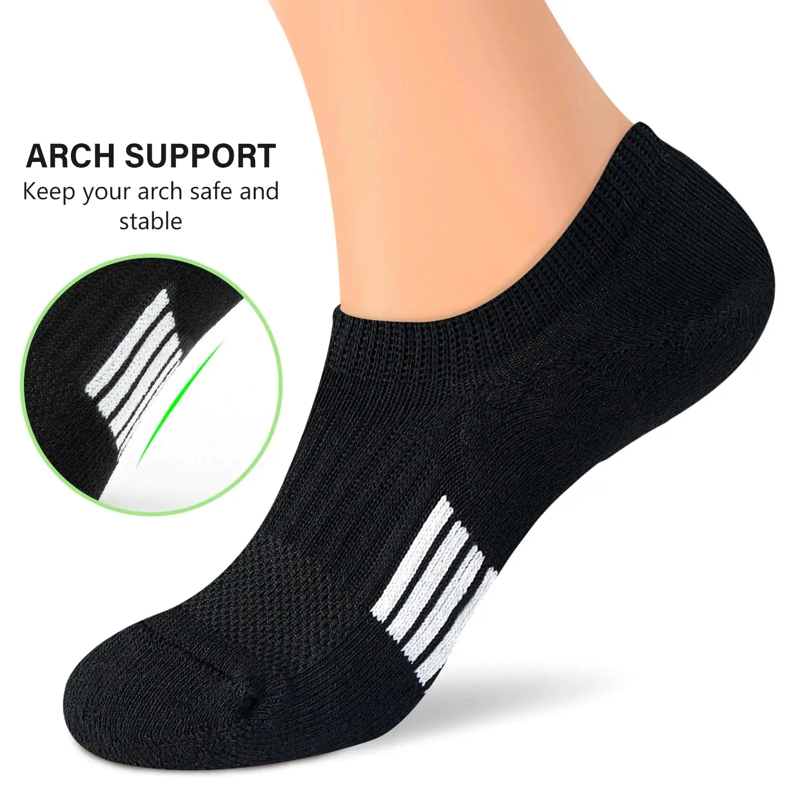 No Show Socks | Womens Athletic Cushion Ankle Footies Low Cut Socks