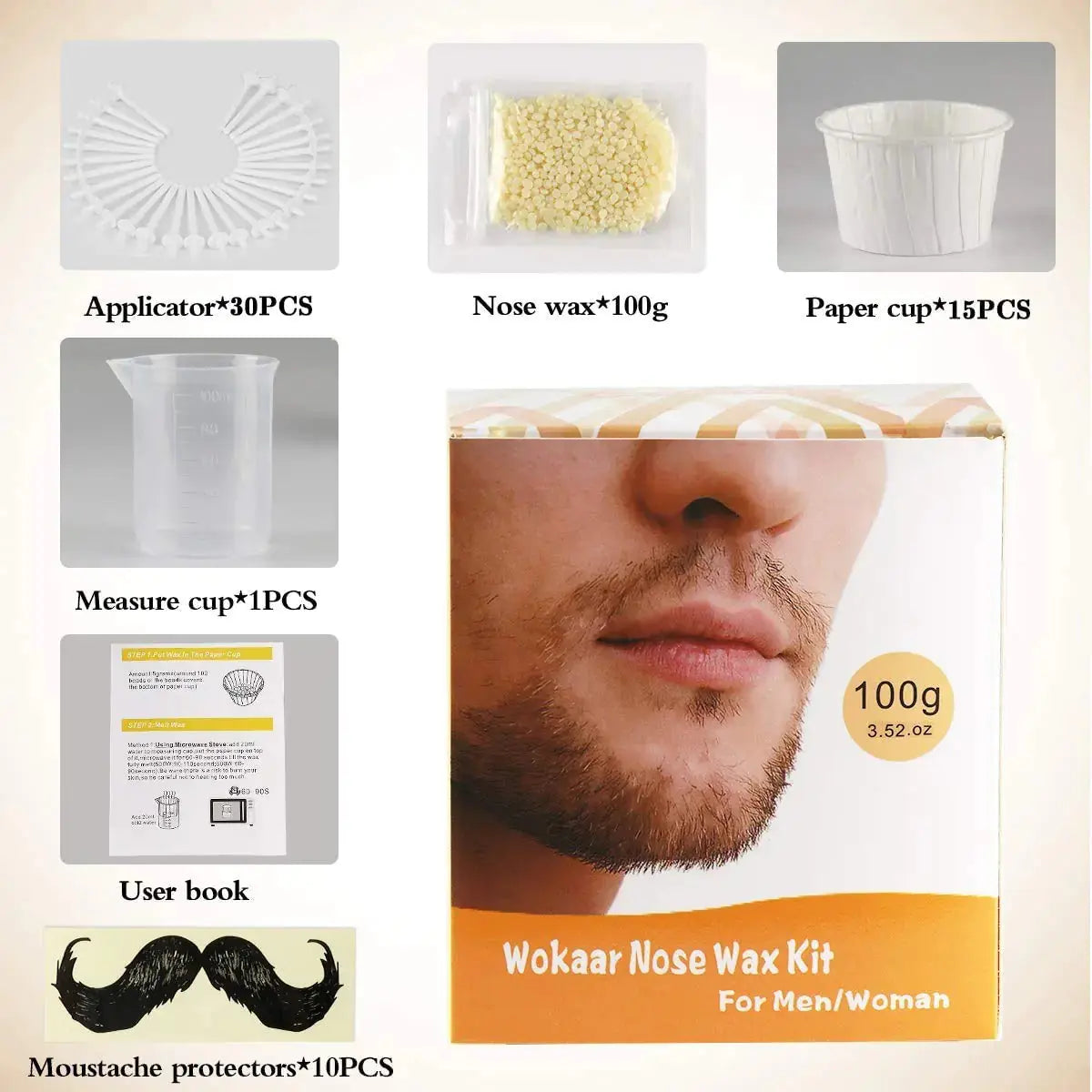 Nose Wax Kit | Nose & Ear Hair Removal for Men and Women - Safe, Easy, Quick & Painless Hair Remover