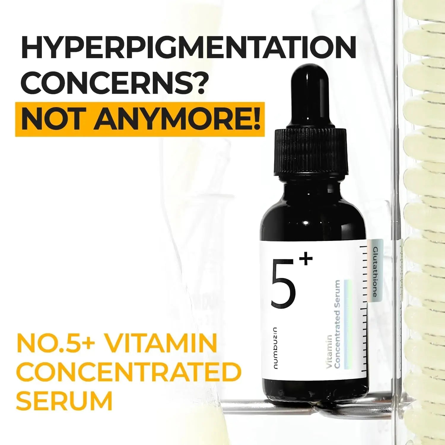 Numbuzin No.5+ Vitamin Concentrated Serum | Glutathione & Vitamin Serum, Radiant Skin, Korean Skin Care for Face