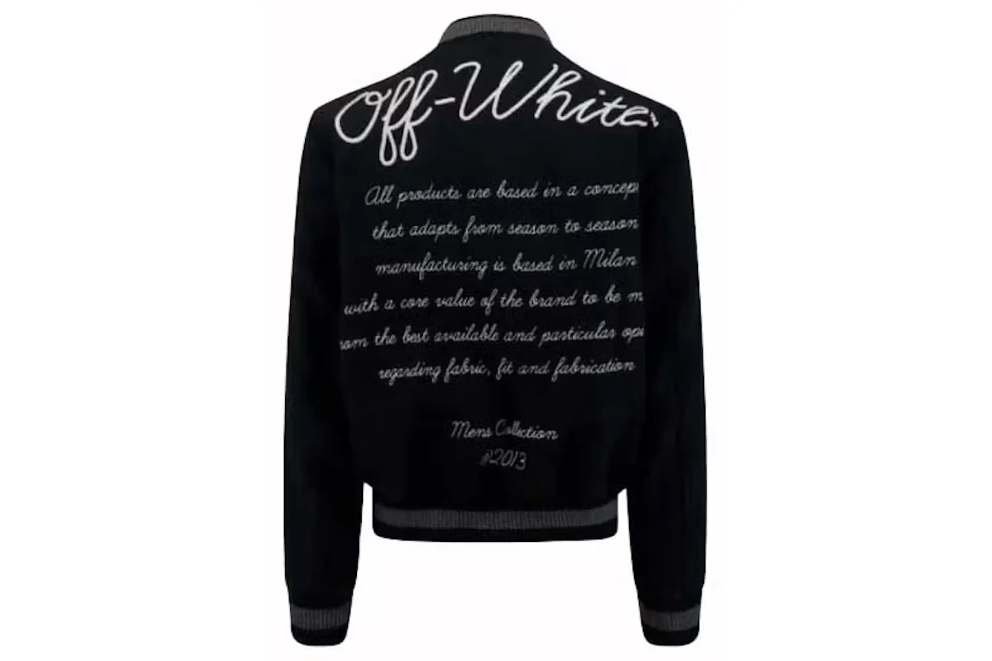 OFF-WHITE Logo-Applique Varsity Bomber Jacket Black