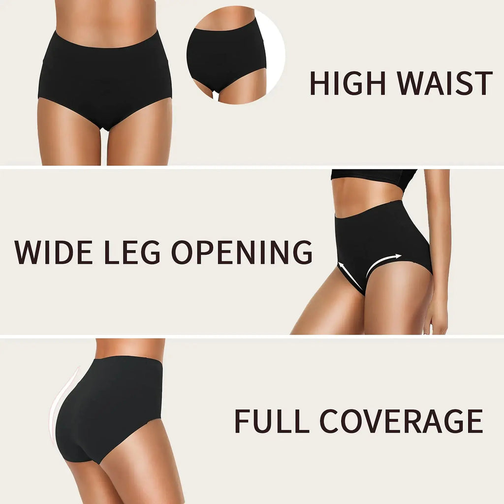 OLIKEME Cotton Underwear High Waisted Panties - Full Coverage Underpants