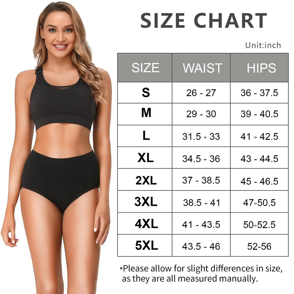 OLIKEME Cotton Underwear High Waisted Panties - Full Coverage Underpants