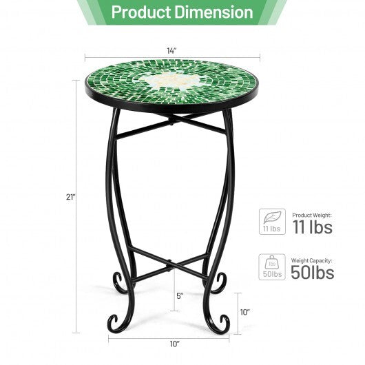 Outdoor Indoor Steel Accent Plant Stand Cobalt Table-Navy