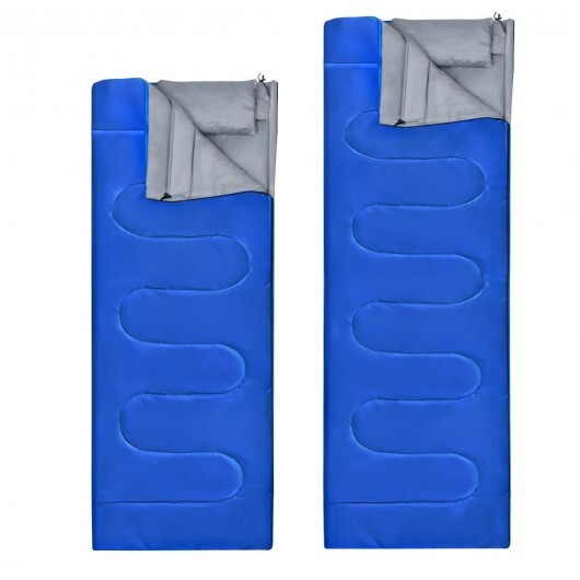 2 Person Waterproof Sleeping Bag with 2 Pillows-Black