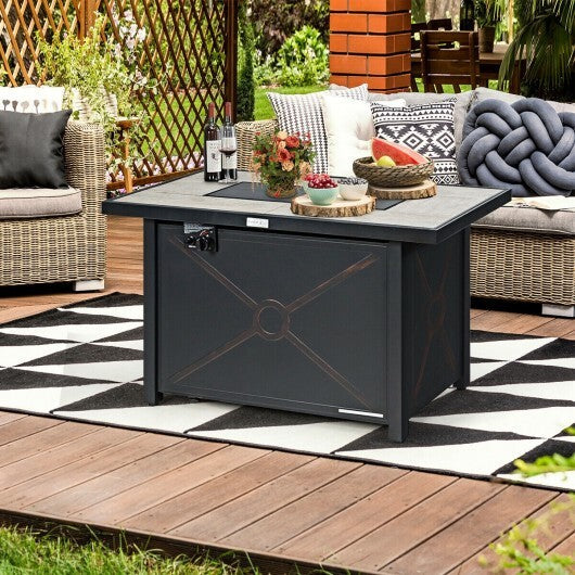 42 Inch 60000 BTU Propane Fire Pit Table with Ceramic Tabletop