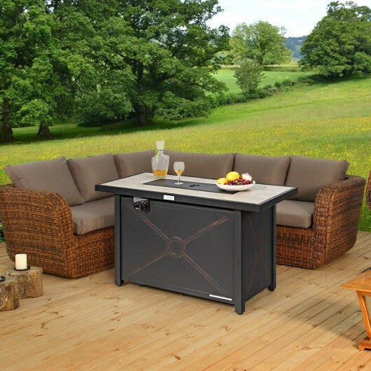 42 Inch 60000 BTU Propane Fire Pit Table with Ceramic Tabletop