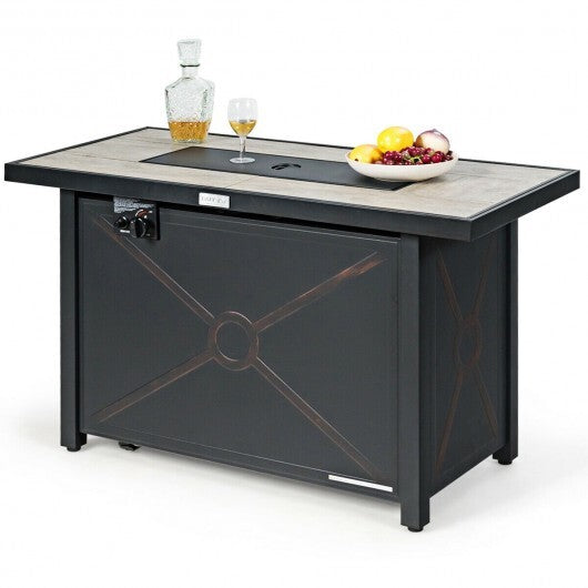 42 Inch 60000 BTU Propane Fire Pit Table with Ceramic Tabletop