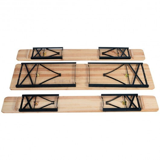 3 Pieces Folding Wooden Picnic Table Bench Set