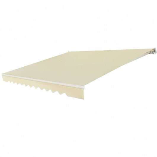 12 x 10 Feet Patio Retractable Awning Aluminum Sunshade Shelter-Beige