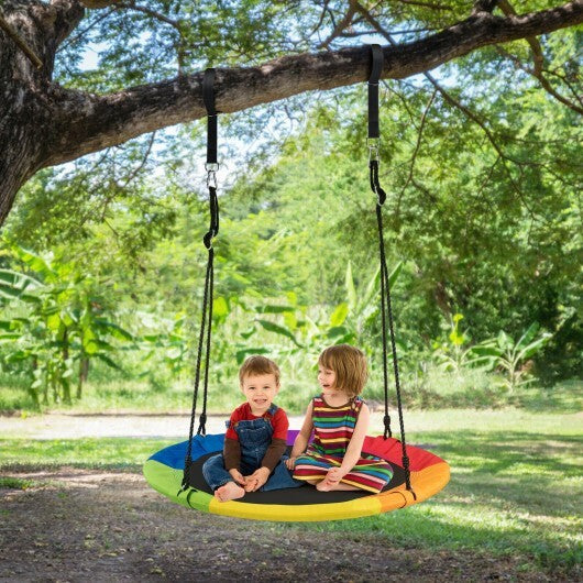 40 Inch 770 lbs Flying Saucer Tree Swing Kids Gift with 2 Tree Hanging Straps-Multicolor