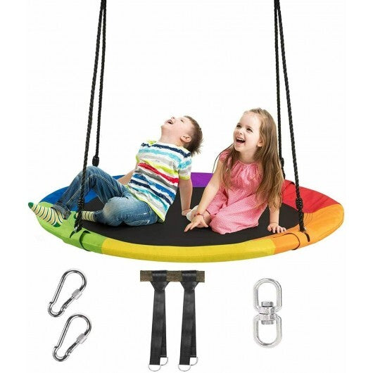 40 Inch 770 lbs Flying Saucer Tree Swing Kids Gift with 2 Tree Hanging Straps-Multicolor