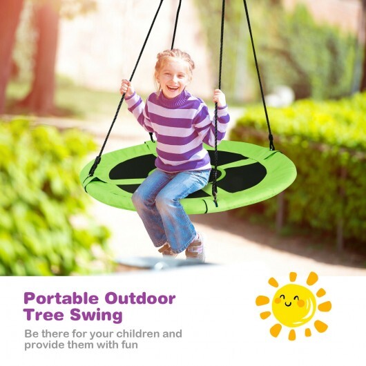 40 Inch 770 lbs Flying Saucer Tree Swing Kids Gift with 2 Tree Hanging Straps-Multicolor