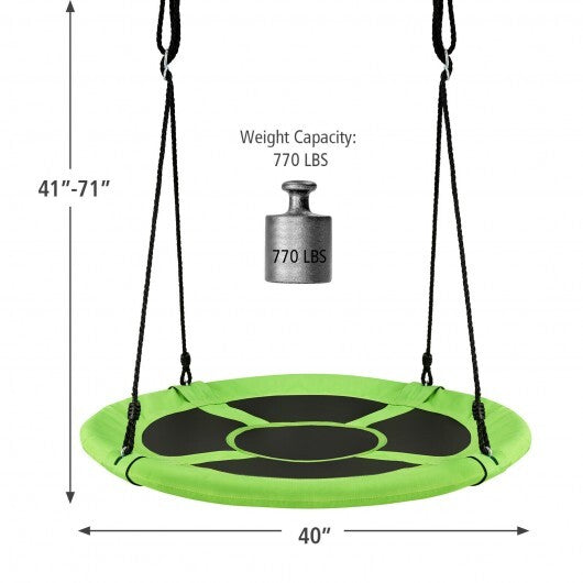 40 Inch 770 lbs Flying Saucer Tree Swing Kids Gift with 2 Tree Hanging Straps-Multicolor