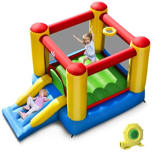 Kids Inflatable Bounce House with Slide and 550W blower