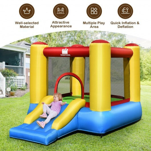 Kids Inflatable Bounce House with Slide and 550W blower