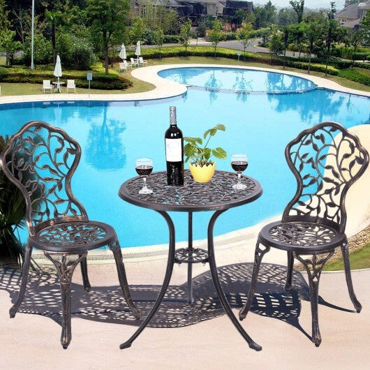 3 Pieces Cast Aluminum Bistro Set
