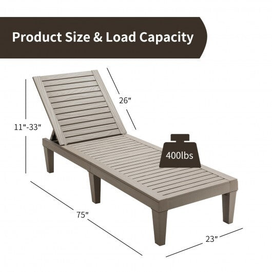 Outdoor Recliner Chair with 5-Position Adjustable Backrest-Black