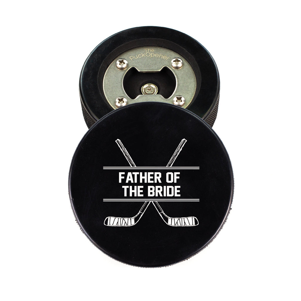 Circle Name & Wedding Party Role, Hockey Puck Bottle Opener