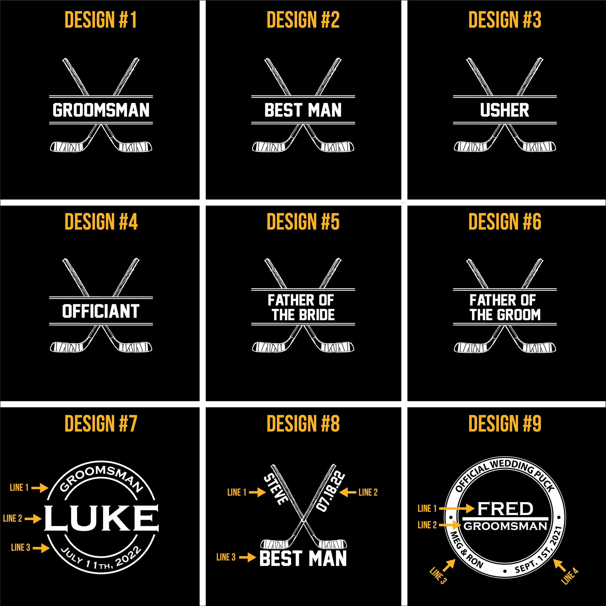 Circle Name & Wedding Party Role, Hockey Puck Bottle Opener