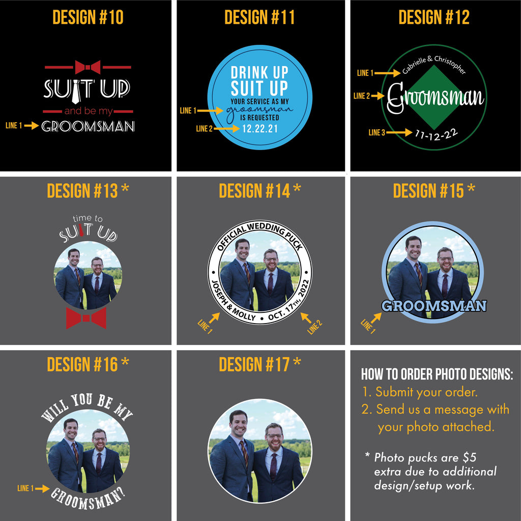 Circle Name & Wedding Party Role, Hockey Puck Bottle Opener