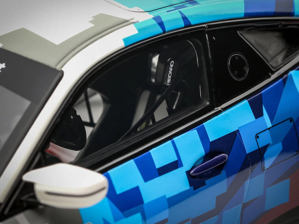 2024 BMW M4 GT4 #1 "M Motorsport Livery" Black and White with Red and Blue Graphics Limited Edition to 999 pieces Worldwide 1/18 Model Car by Otto Mobile