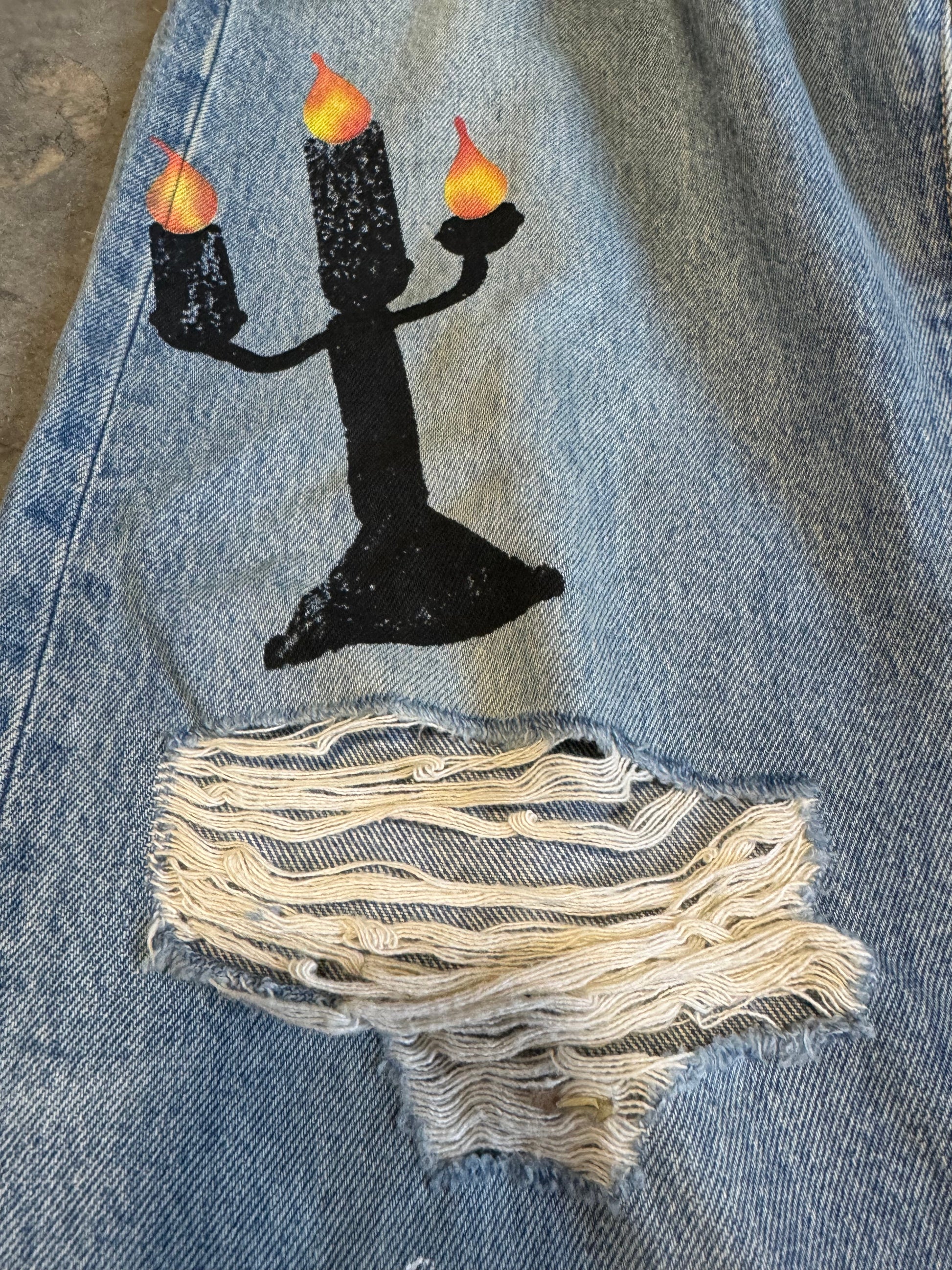 PRE OWNED CLOTHING Denim Tears x Virgil Abloh "Message in a Tear" Printed Jeans